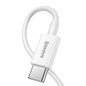 Cablu de date Baseus Superior Series USB-C la Lightning, 20W, PD, 0.25m (alb) CATLYS-02 - Img 3