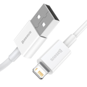 Cablu de date Baseus Superior Series USB la Lightning, 2.4A, 1 m (alb) CALYS-A02 - Img 2