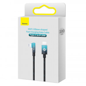 Cablu de date Baseus USB-C la Lightning MVP 20W 1m (negru-albastru) CAVP000221 - Img 4