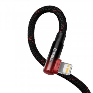 Cablu de date Baseus USB-C la Lightning MVP 20W 1m (negru-rosu) CAVP000220 - Img 3