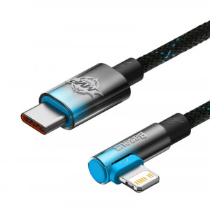 Cablu de date Baseus USB-C la Lightning MVP 20W 2m (negru-albastru) CAVP000321 - Img 2