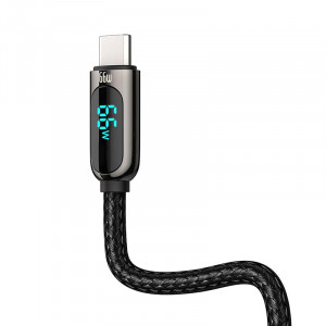 Cablu de date rapid cu afisaj Baseus USB la USB-C, 66W, 1 m (negru) CASX020001 - Img 3