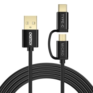 Cablu de date USB 2in1 Choetech USB-C / Micro USB, (negru) XAC-0012-101BK