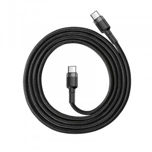 Cablu Incarcare Rapid USB-C BASEUS PD 2.0 QC 3.0 60W 1m (Gri/Negru) CATKLF-GG1