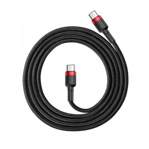 Cablu Incarcare Rapid USB-C BASEUS PD 2.0 QC 3.0 60W 2m (Negru/Rosu) CATKLF-H91