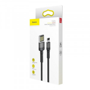 Cablu de date USB la Lightning Baseus Cafule cu doua fete 1.5A 2m (gri+negru) CALKLF-HG1 - Img 5