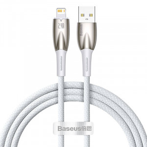 Cablu de date USB la Lightning Baseus Glimmer, 2.4A, 1m (alb) CADH000202 - Img 1