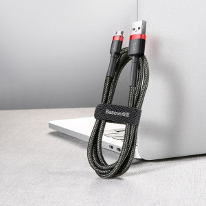 Cablu Incarcare Rapid USB la Micro USB Baseus Cafule 2A 3m (Negru/Rosu) CAMKLF-H91
