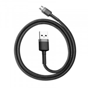 Cablu de date USB ls Micro USB Baseus Cafule 2.4A 1m (gri + negru) CAMKLF-BG1 - Img 3