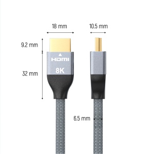 Cablu HDMI la HDMI 2.1 Wozinsky 8K 60 Hz 48 Gbps / 4K 120 Hz / 2K 144 Hz 5 m Argintiu (WHDMI-50)