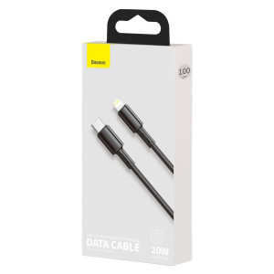 Cablu impletit de inalta densitate Baseus USB-C la Lightning, PD, 20W, 1 m (negru) CATLGD-01 - Img 7