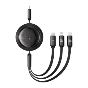 Cablu Incarcare Rapid 3 in 1 Baseus Free2Draw USB-C la USB-C/Lightning/Micro 100W, 1.1m
