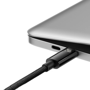 Cablu Incarcare Rapida USB-C la USB-C Baseus Tungsten Gold 240W (negru)