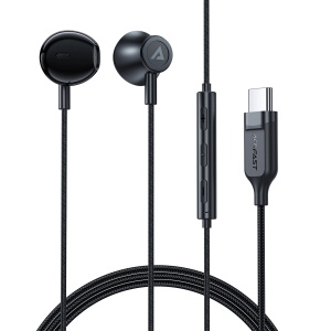 Casti cu Fir In Ear USB-C Acefast L2 Microfon si Telecomanda 1.2m (Negru)