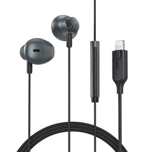 Casti Iphone cu Fir In Ear Acefast L1 Conector Lightning, Microfon si Telecomanda 1.2m (Negru)