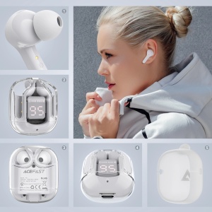 Casti Wireless Bluetooth TWS In Ear Acefast T6 (Gri Modern)