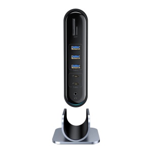 Hub Multifunctional Baseus 3x USB 3.2 Gen 1 / 2x USB 2.0 / 2x USB-C / Cititor Carduri SD si Micro SD / AUX / 3x HDMI / RJ45 1Gbps pD 100W (Fise EU / CN / UK) Gri (CAHUB-DG0G)