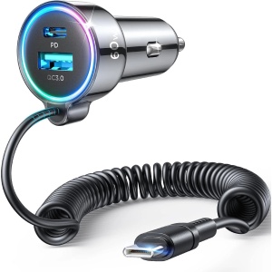 Incarcator Auto Rapid 3-in-1 Joyroom JR-CL07 60W + Cablu Tip C 1.6m (Negru)