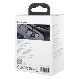 Incarcator Auto Rapid BASEUS Grain 2xUSB 5V 4.8A (Negru) CCALLP-01
