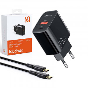 Incarcator de perete Mcdodo CH-0922 USB + USB-C, 33W + cablu USB-C (negru) - Img 3
