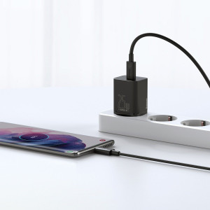 Incarcator Telefon Rapid Baseus Super Si 1C 25W Cu Cablu USB-C la USB-C 1m (negru) TZCCSUP-L01