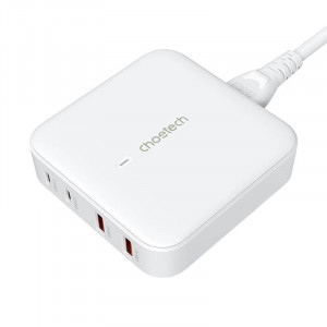 Incarcator Rapid De Birou Choetech PD8008 100W GaN 2x USB-A / 2x USB-C (alb)