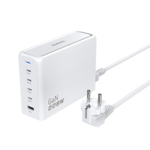 Incarcator Telefon Rapid Dudao A228EU GaN 1x USB-A 4x USB-C PD 228W - alb