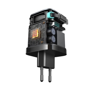 Incarcator Telefon Rapid GAN Joyroom JR-TCL02 65W USB-A USB-C, Cablu USB-C Incorporat - negru (Negru)