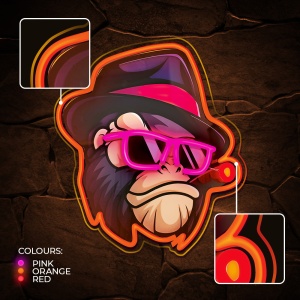 Neon LED ART GANGSTA MONKEY Forever Light FLA03, 310x18x350mm (Multicolor)