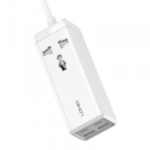 Prelungitor electric multiplu cu 1 priza AC, 2x USB, 2x USB-C LDNIO SC1418, 2500W (alb) - Img 1