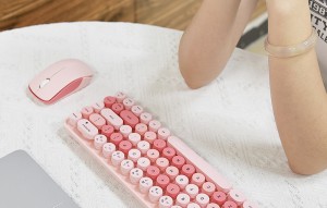Set Tastatura + Mouse Wireless MOFII Bean 2.4G (roz)