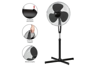Ventilator cu Picior Oscilant Clatronic VL 3741 S, Telecomanda, Timer 7.5H, 45W 40cm 3 Viteze (Negru)