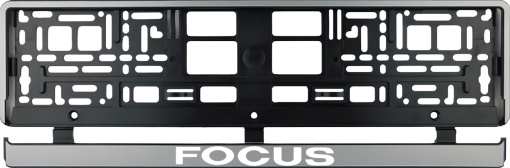 Set 2 bucati, suport numar inmatriculare argintiu Ford Focus