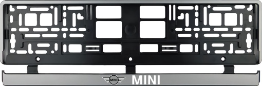Set 2 bucati, suport numar inmatriculare argintiu Mini