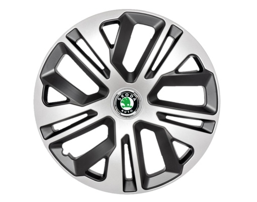 Set 4 capace roti 14`` Raven Gri-Negru, Compatibile cu Skoda