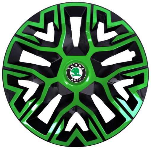 Set 4 Capace Roti 15 `` Best Verde-Negru, Compatibile Cu Skoda
