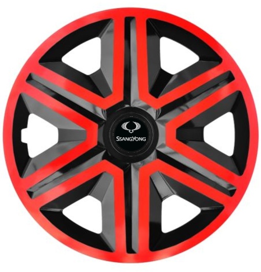 Set 4 Capace Roti Action Rosu-Negru R16, Pentru SsangYoung
