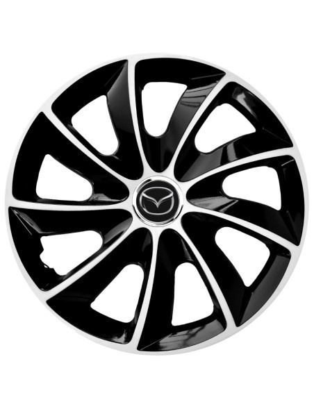 Set 4 Capace Roti Autohelix MSA® potrivite jantelor de 15 inch, pentru Mazda, model Stig Extra Black & White