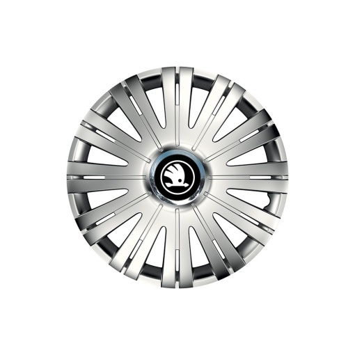 Set 4 Capace Roti Autohelix MSA® potrivite jantelor de 16 inch, pentru Skoda Nou Alb-Negru, model Active Crom
