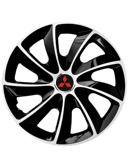 Set 4 Capace Roti Autohelix MSA® potrivite jantelor de 16 inch, pentru Mitsubishi, model Stig Extra Black & White
