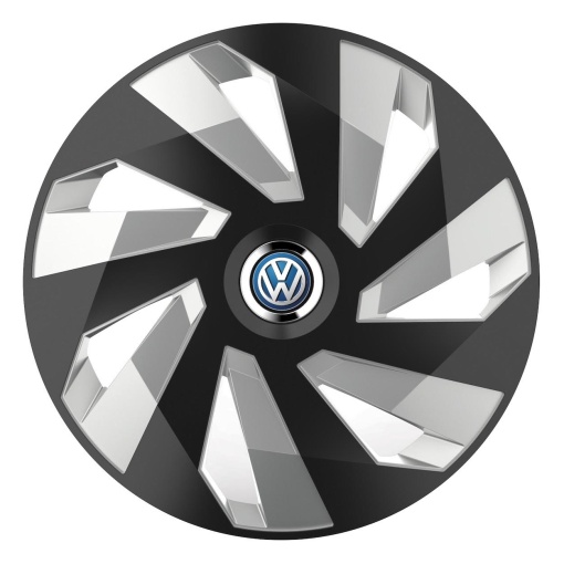 Set 4 Capace Roti Autohelix MSA®, potrivite jantelor de R16, pentru Volkswagen, model vector black and silver