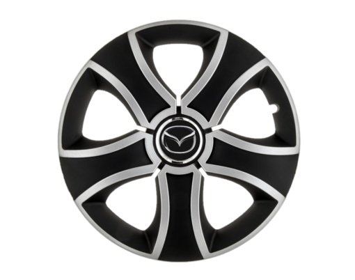 Set 4 capace roti Bis Gri-Negru R15 pentru gama auto Mazda