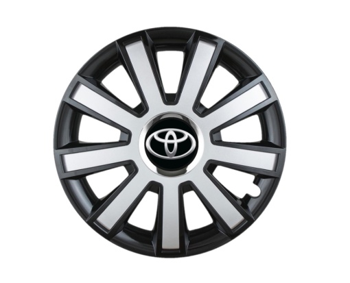 Set 4 capace roti Flash Gri-Negru R16 pentru gama auto Toyota