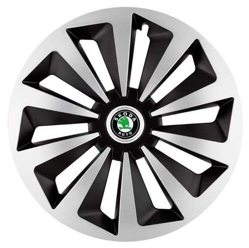 Set 4 capace roti Fox Gri-Negru R17 pentru gama auto Skoda