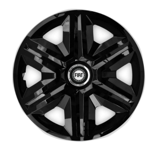 Set 4 capace roti Hubcaps fast black R15 pentru gama auto Fiat