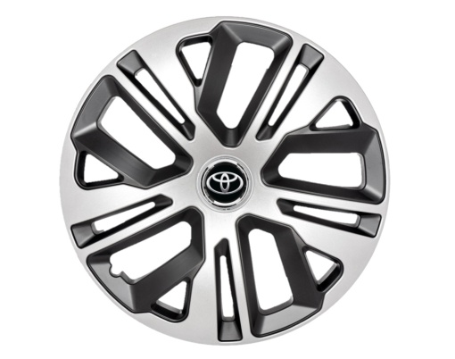 Set 4 capace roti, model Raven Gri-Negru R16, Compatibile cu Toyota
