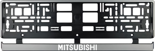 Set 2 bucati, suport numar inmatriculare argintiu Mitsubishi