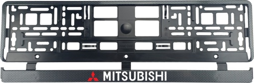 Set 2 bucati, suport numar inmatriculare Carbon, Mitsubishi