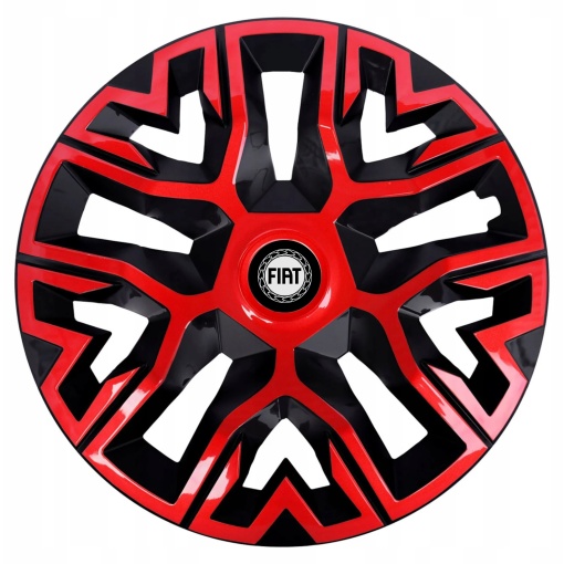 Set 4 Capace Roti 14 `` Best Rosu-Negru, Compatibile Cu Fiat