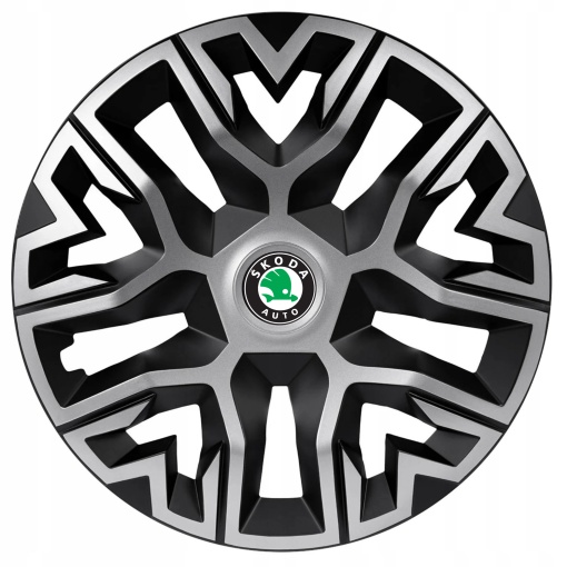 Set 4 Capace Roti 15 `` Best Gri-Negru, Compatibile Cu Skoda